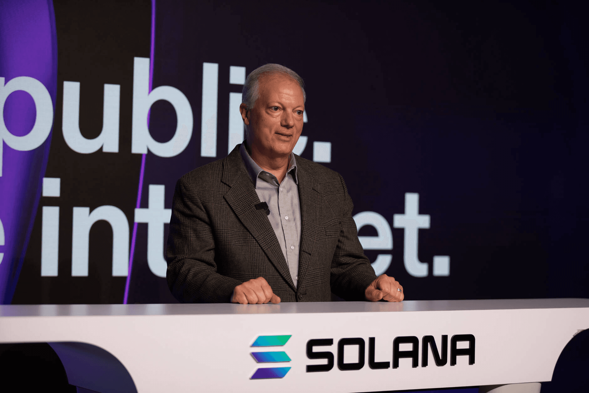 Karl Kilb speaking at Solana Spaces